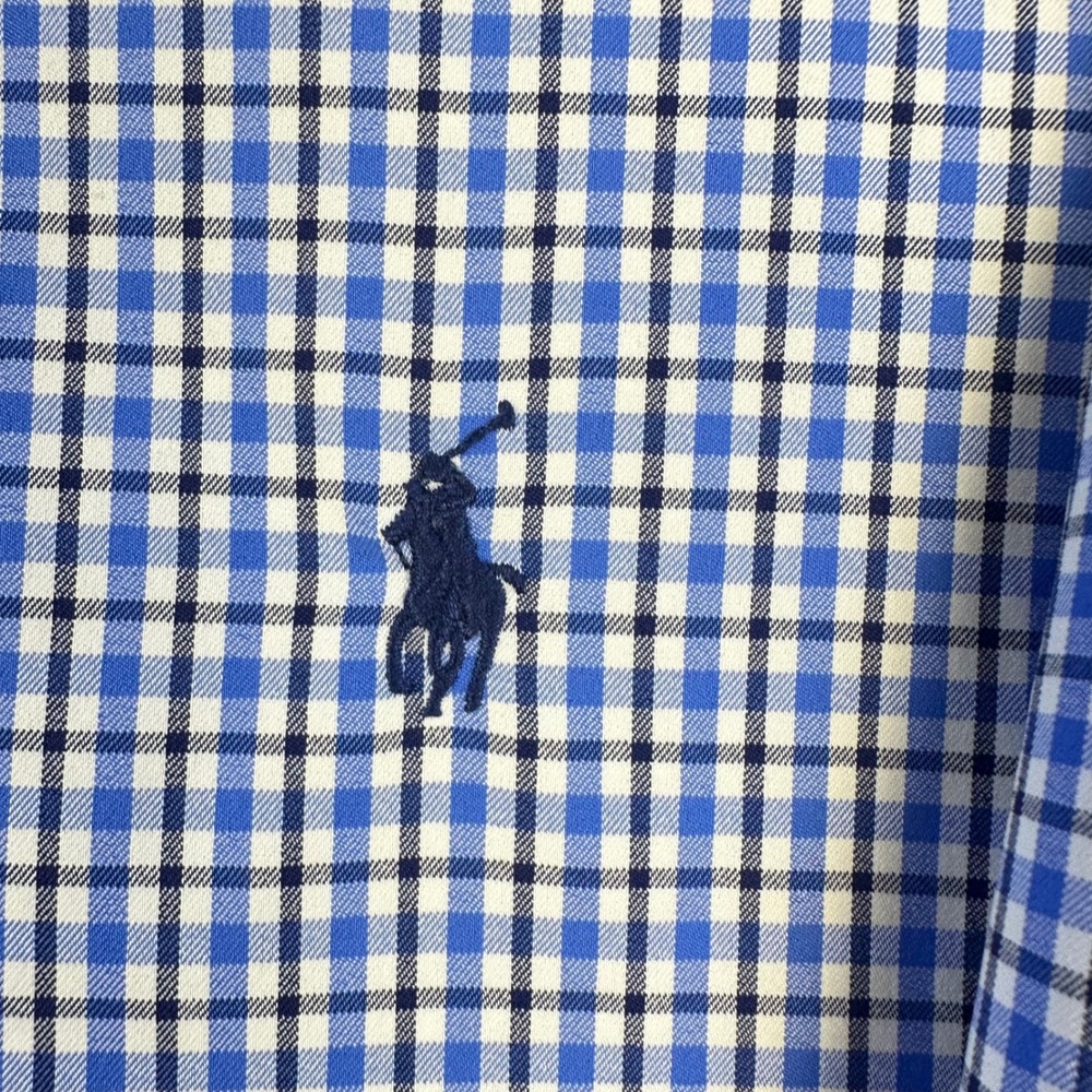 Polo Ralph Lauren Mens XL Classic Fit Performance Gingham Button Down Shirt Blue - Picture 2 of 7